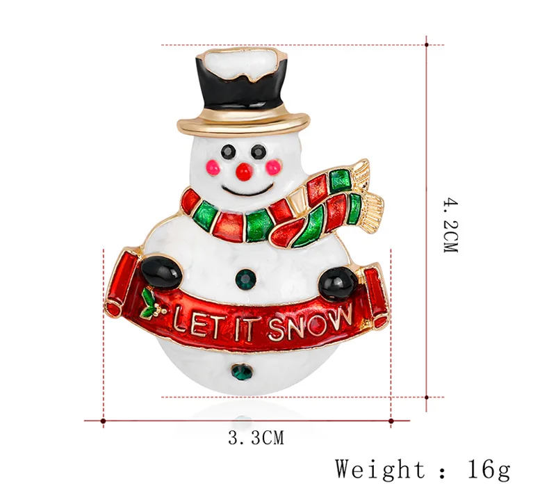 Рождественская разноцветная брошь снеговик, Винтажная брошь на булавке, женские модные булавки со стразами и броши для женщин, аксессуары 5,1 см