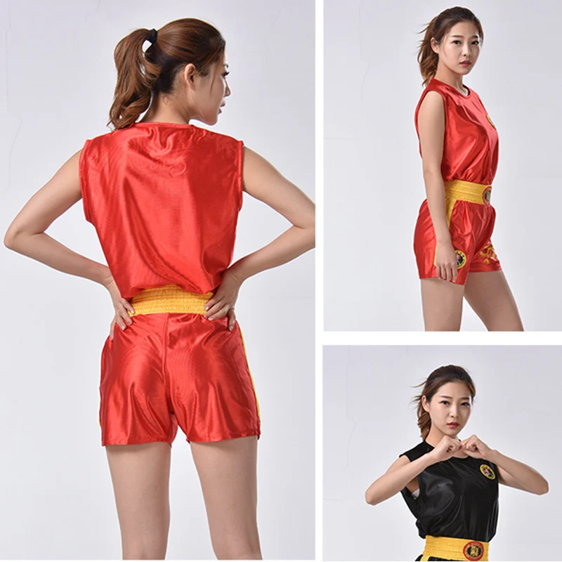 Billig Unisex Bruce Lee Wushu Kleidung Kung Fu Uniform Sanda Wu Shu Kleidung Martial Arts Set Boxen Shorts Anzug Mit Bestickt drachen