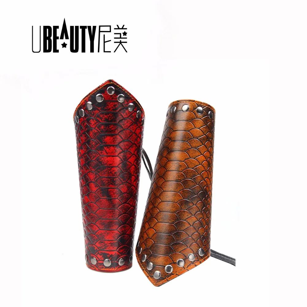

Punk Style Wide Leather Men's Bracelet Serpentine Printed Cowhide Bracelet Fashion Rivets Weave Bracelet