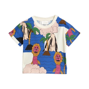 Коллекция года, летняя футболка для девочек, детская футболка для мальчиков, одежда для больших детей, детские пляжные футболки для маленьких девочек топы для девочек - Цвет: as picture