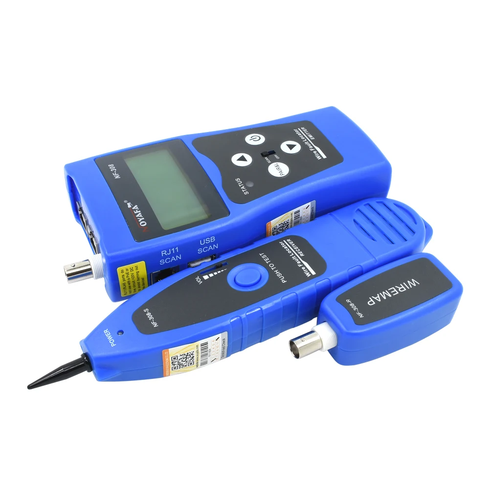 Noyafa NF-308 NF 308 رصد شبكة كابل الهاتف اختبار RJ45 RJ11 LCD BNC USB الحبر سلك المقتفي محدد خط مكتشف أداة