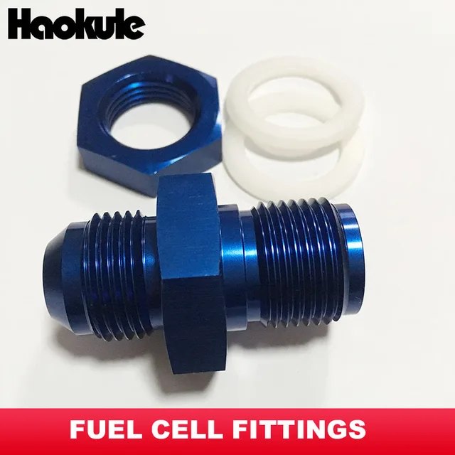 Performance 8AN AN8 8AN Fuel Cell Tank Adapter Bulkhead Fitting Blue
