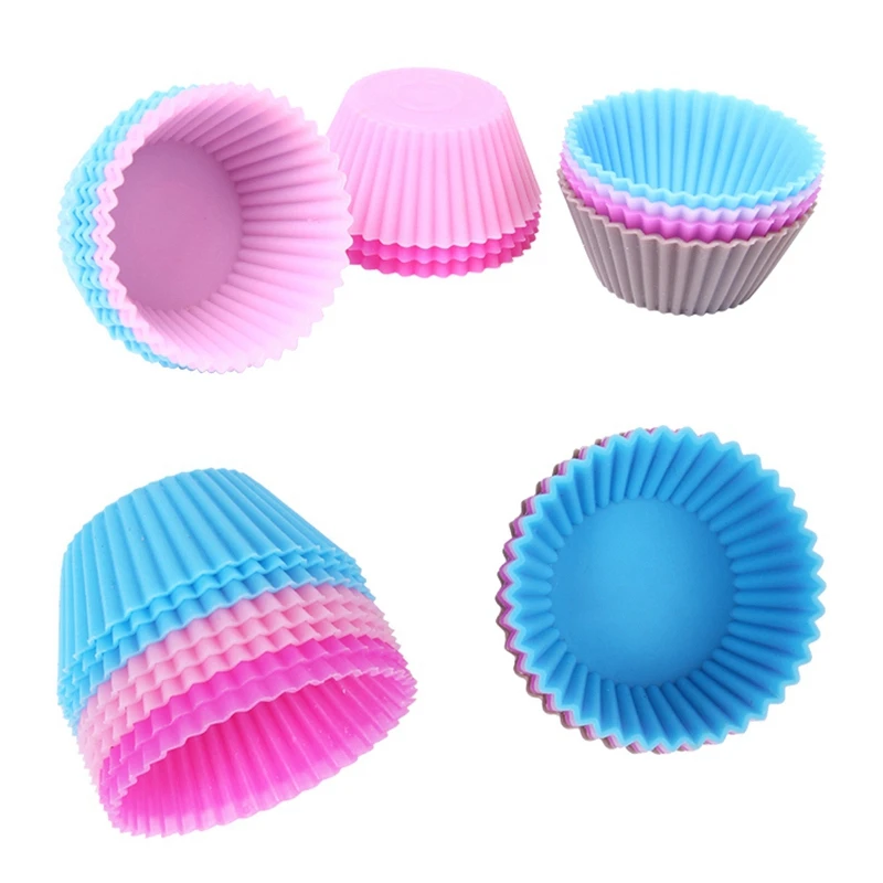 12 pcs 7cm Mini Silicone Cup Cake Pan Mold Muffin Cupcake Form to Bake Kitchen 