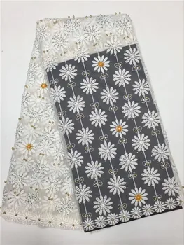 

Amazing party apparel material African embroidery French net lace fabric with stones for dress PNZ465(5yards/lot)