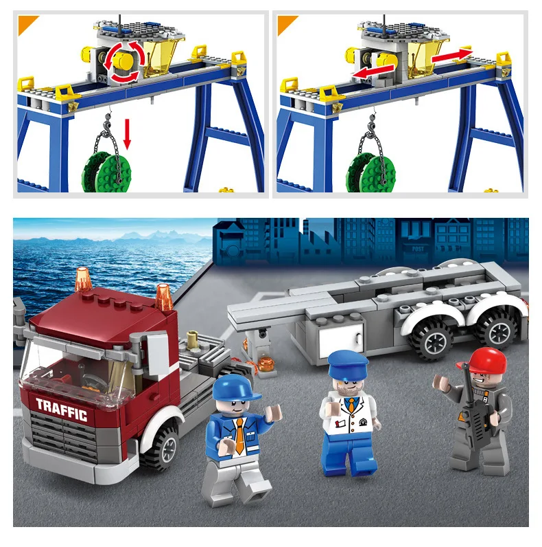 Новинка 98219 98220 серия Город Модель грузовой набор строительный поезд трек блоки кирпичи поезд Развивающие игрушки для детей