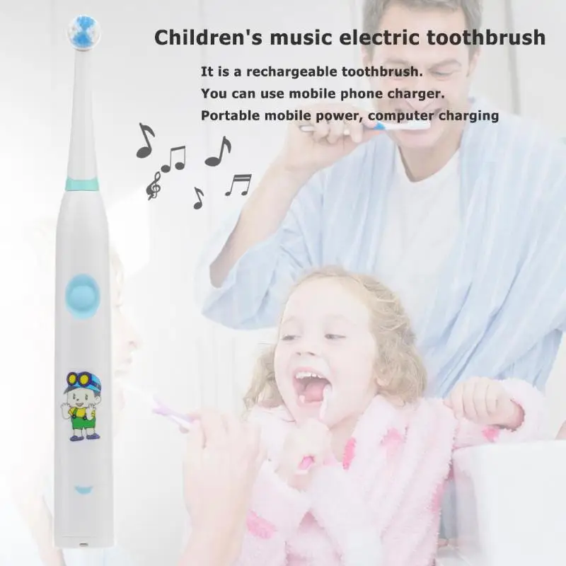 

Music Child Electric Toothbrush Press Key Rechargeable Toothbrush Waterproof Dental Oral Clean Tool 3colors unique toothbrush