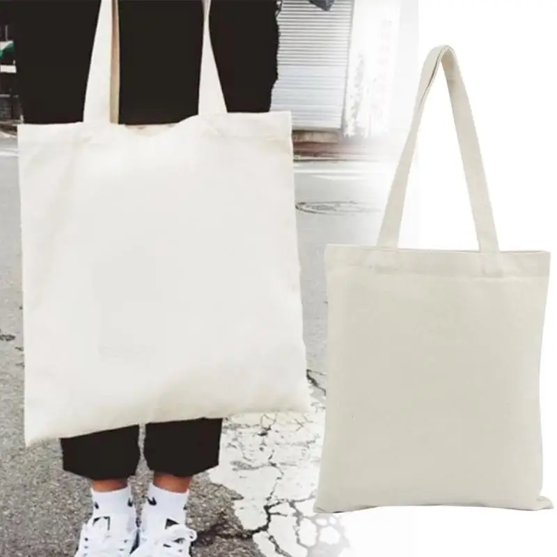 White Solid Canvas Tote Bag Shoulder Bags Eco Shopping Bag Daily Use Foldable Crossbody Bags Purses Casual Handbag #11 White Solid Canvas Tote Bag Shoulder Bags Eco Shopping Bag Daily Use Foldable Crossbody Bags Purses Casual Handbag #11