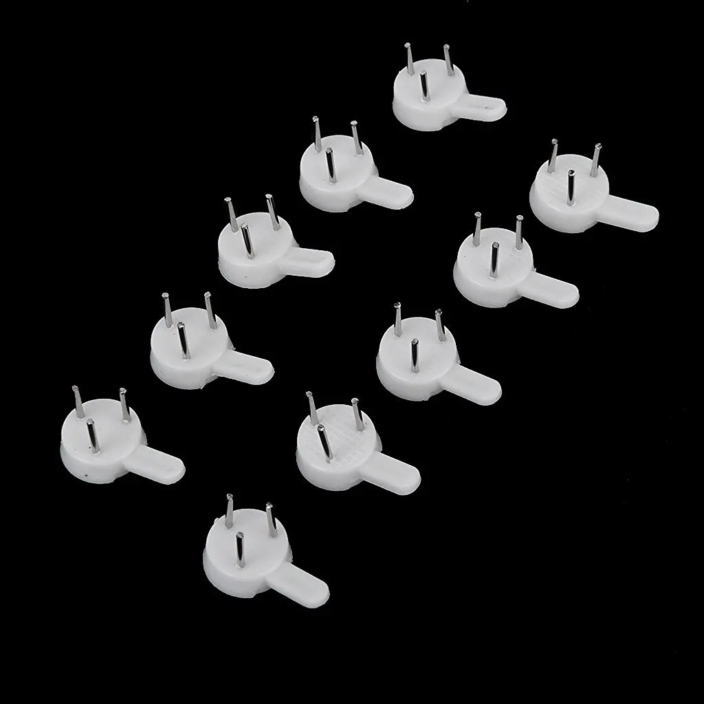 

Best 20 pcs plastic heavy wall picture frame hooks hangers 3-pin small white