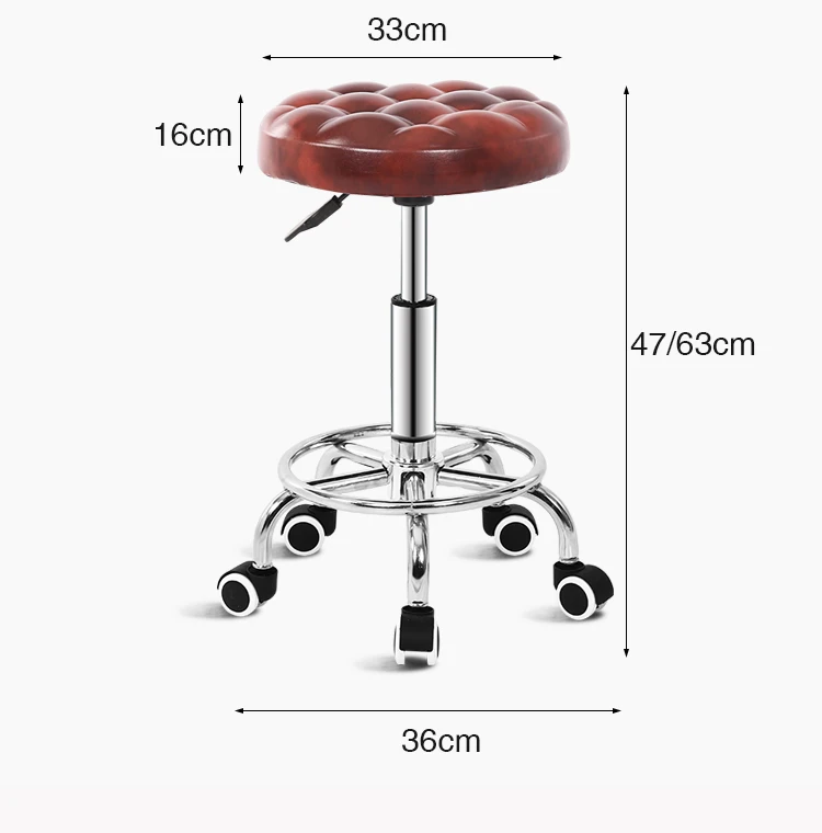 Круглый Барный стул лифт красивый стул домашний PU Сиденье Барный Стул Скандинавское Кованое железо стул с немой вращающейся шкив/ножные
