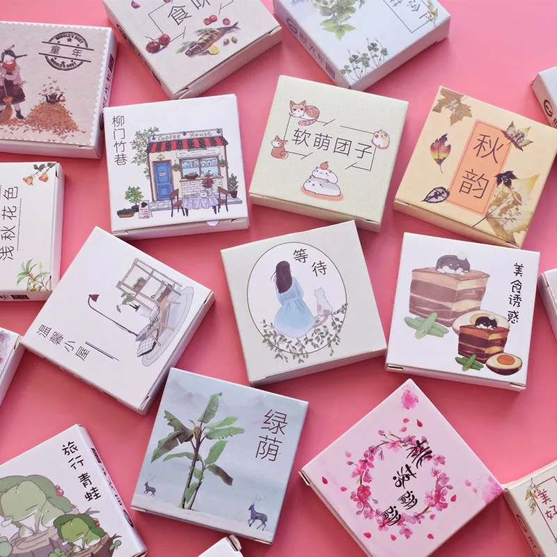 

40 PCS/box Cute Animals Foods Plants Printing Paper Sticker Decoration DIY Album Scrapbooking Sticker Stationery Gift