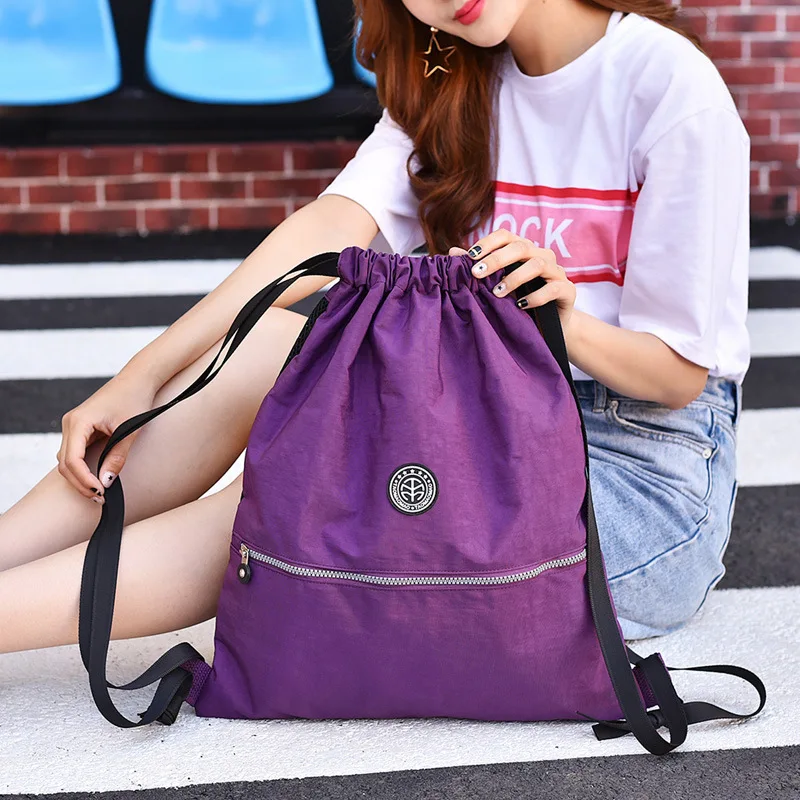 

New Korean fashion leisure sports bag ladies shoulder bag washed cloth solid color women's shoulder bag
