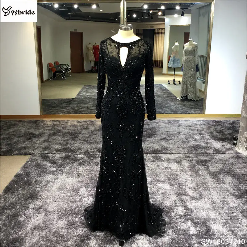 

2016 New Embroidery Mermaid Evening Dress See Through Top Evening Gowns Sexy Party Dress Formal Dresses Plus Size Summer Style