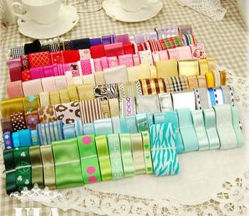 

Variety of color mixing random ribbon threaded with mixed in pounds 250g