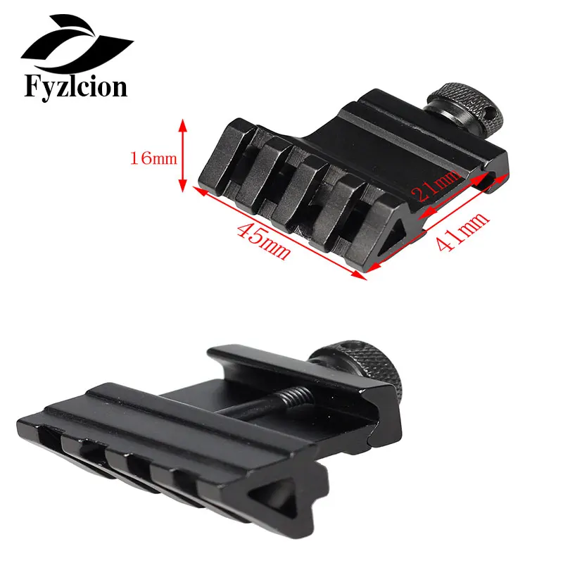 

20mm Picatinny Weaver Laser Base Adapter 45 Degree Angle Tactical Scope Mount Aluminum Offset 4 Slot Side Rail RTS Airsoft 45mm