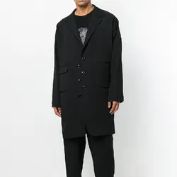 N-6XL! Большой ярдов мужская одежда 2018 зима новый средней длины блейзер с двойными карманами Блейзер воротник для повседневные Пальто