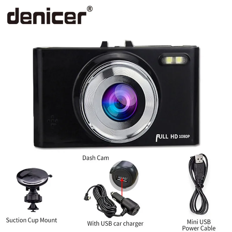 

Denicer Full HD 1080P Dash Camera 140 Degree Wide Angle DVR Auto Vehicle Car Video Recorder With Cycle Recording Dashboard Cam