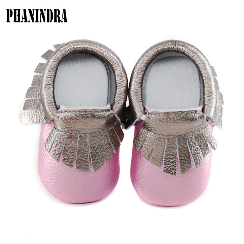 Goede Mix kleur fringe shine lederen Baby Schoenen Kwastje Baby meisjes Eerste Wandelaars Mode jongens Schoenen baby mocassins combineren