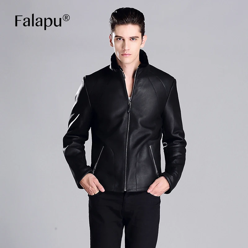 FALAPU новинка зимняя натуральная кожаная куртка мужская дубленка 71075|jackets double|jacket