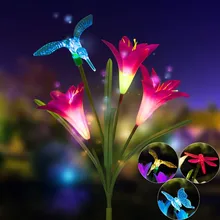 Solar Powered LED Color Changing Lily Flowers Garden Light Decorations Waterproof Yard Patio Stake Lawn Lamp#5