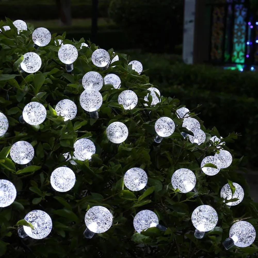 5M 20 LED Solar Lamps Crystal Ball luz Waterproof Colorful Warm White fairy light Garden Decoration Outdoor Solar Led