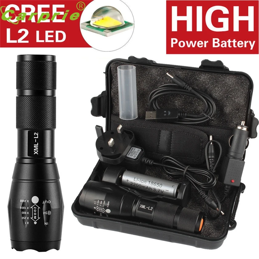 Super 6000LM Shadowhawk X800 CREE L2 LED ZOOM Flashlight Torch Powerful