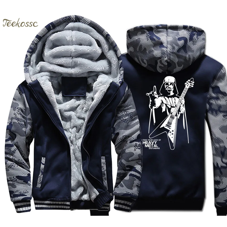 

Star Wars Hoodie Men Darth Vader Heavy Metal Designer Hooded Sweatshirt Coat 2018 Winter Thick Fleece Warm Camouflage Jacket 4XL