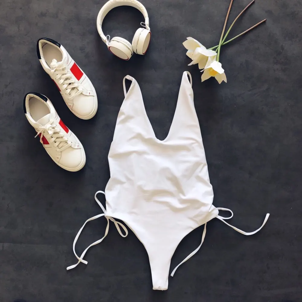 CINOON Sexy Swimsuit Women High Cut One Piece Swimsuit Backless Monokini Halter Cross Bathing Suits Swim Suit Wear Female Beachw