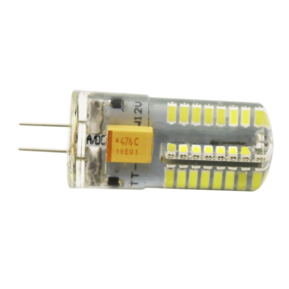 Светодиодный AC/DC 12 V AC 220 V G4 6 Вт силиконовый COB 64 светодиодный лампы SMD3014 светодиодный лампы кукурузы лампочка, Светодиодный прожектор для