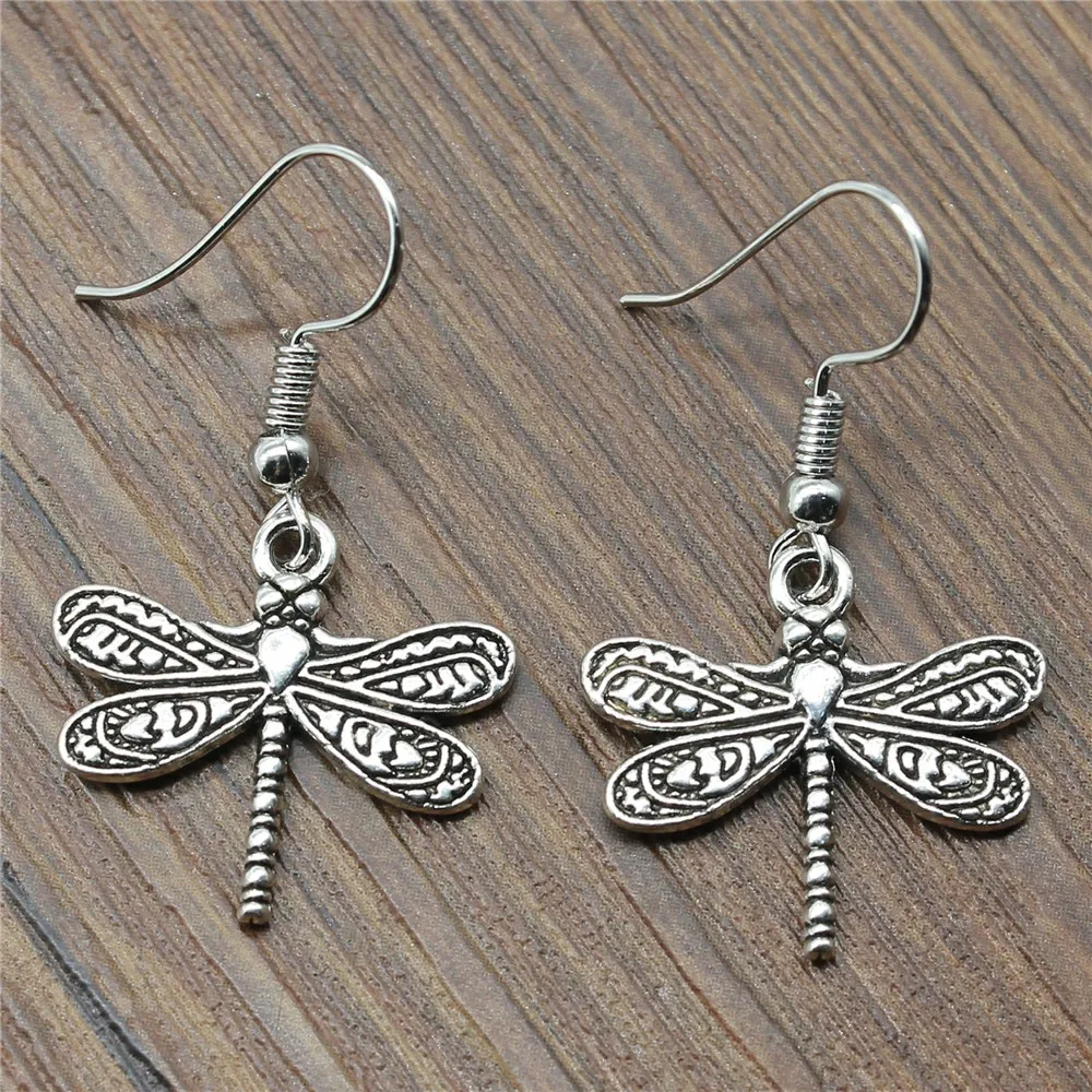 Серьги-подвески 21x19mm подвеска в виде стрекозы серьги-капельки для женщин Прямая