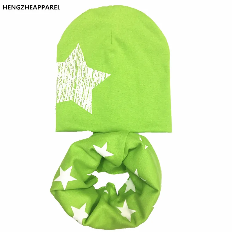 new winter warm crochet cotton baby scarf hats sets star stripped kids O ring collars hats suits infant toddler head wear caps