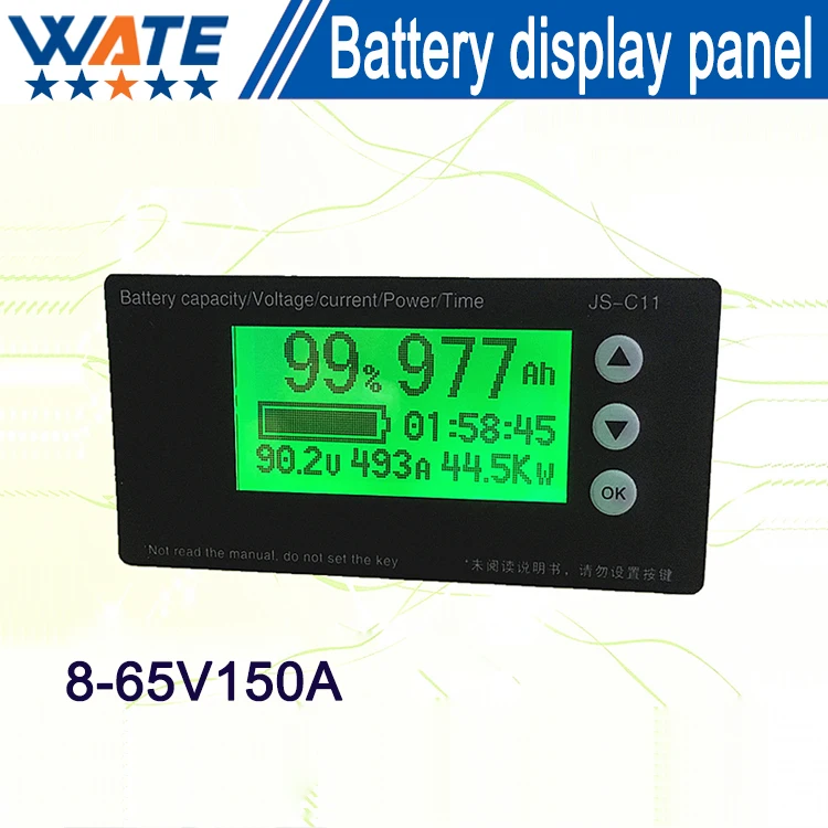 

Free shipping 8-65V150A Lifepo4 battery Capacity Indicator coulombmeter battery capacity display board