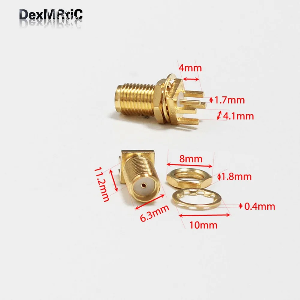 1 шт. SMA разъем SMA гнездо Гайка RF коаксиальный разъем Конец Запуска печатного монтажа кабель прямой позолоченный
