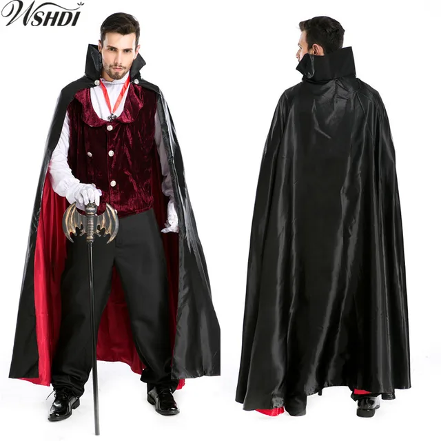 6 pcs deluxe adult mens halloween carnival party dracula vampire costumes outfit fancy devil cosplay costumes