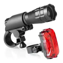 Светодио дный велосипедный светодиодный передний свет 3 режима велосипед зум фара водостойкий фонарь + MTB велосипедный фонарь безопасности