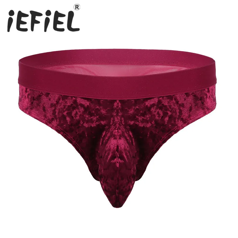 iEFiEL Hot Sale Sexy Mens Male Lingerie Sissy Bulge Pouch Low Rise