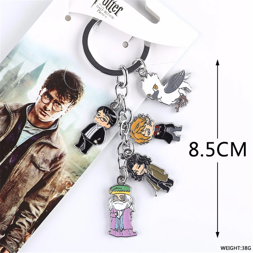 

5Pcs/Set Harri Potter Hogwarts Character Albus Dumbledore Student Keychain Phone Strap Pendant Gift Props