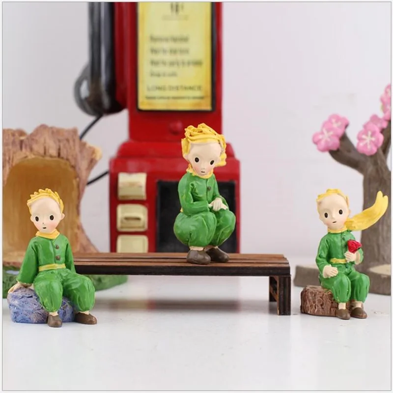 Hot sale 5 styles The little prince Rose Mininatures Figurines resin craft ornaments home decoration Christmas birthday gift