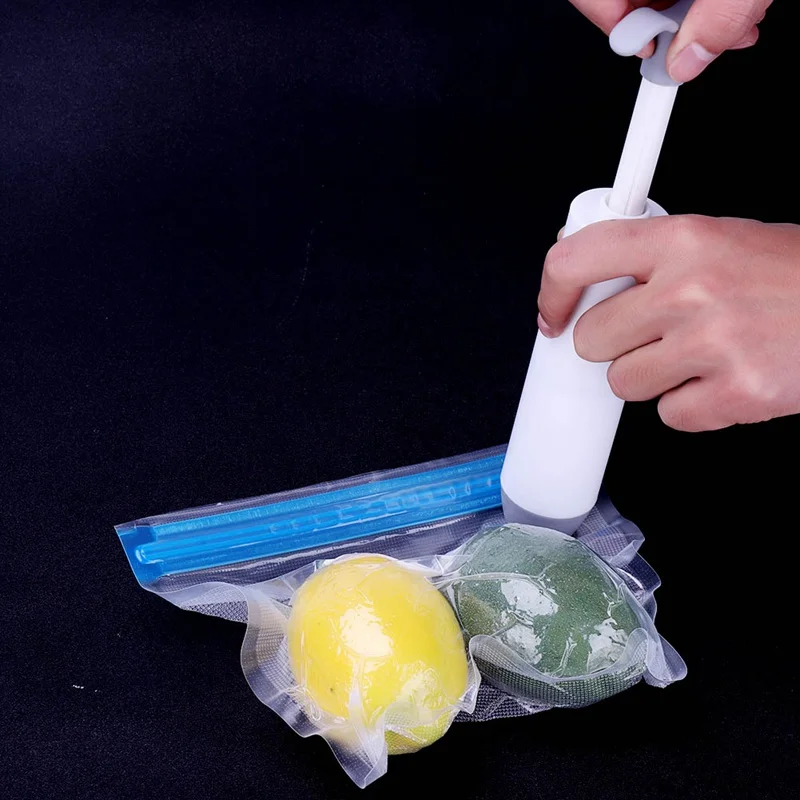 Hand Vacuum Food Sealer Pump And Reusable Food Vacuum Sealed Bag