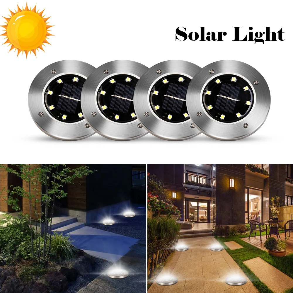 10 in 1 Solar LED 5m Outdoor Garden Pathway In-Ground Waterproof  Lawn Lights