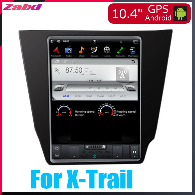 

ZaiXi 10.4 inch Big screen Tesla Screen Vertical Screen Android Car PC GPS Navigation Radio Player For Nissan X-Trail 2013~2019