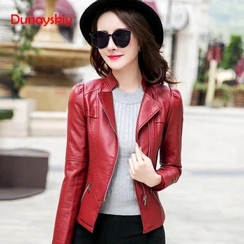 

New Small Leather Female Short Paragraph Korean Slim Large Size Shirt PU Leather Jacket Women's Clothing Tide