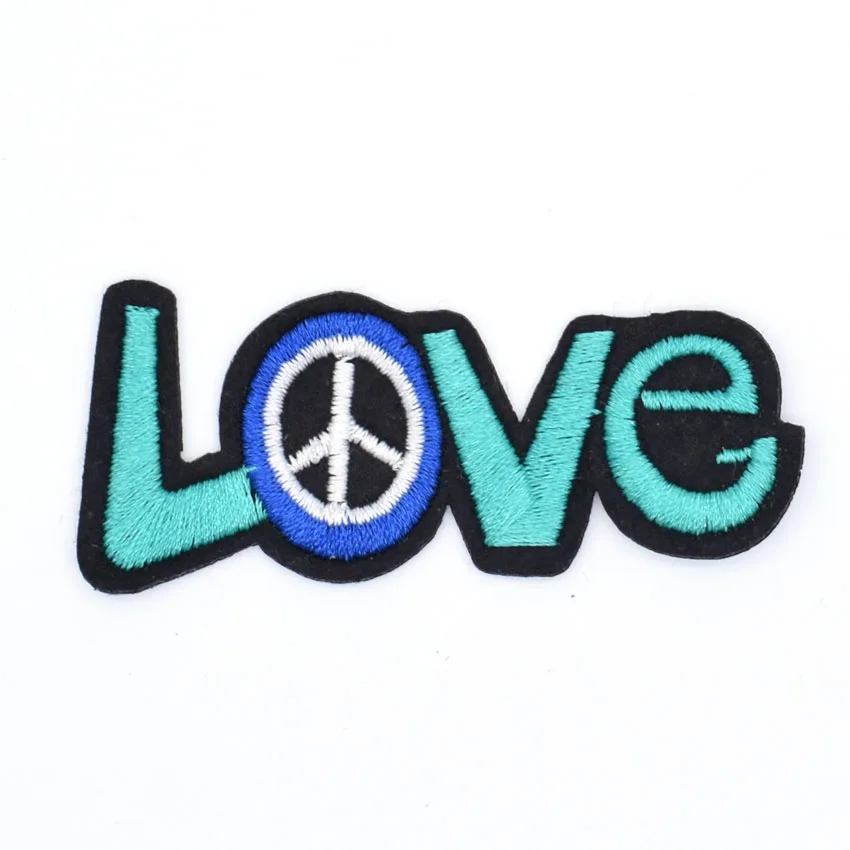 

1Pcs Love Peace-loving Patches Iron On Embroidered Patch For Clothing Sticker Badge Paste For Clothes Bag Pants