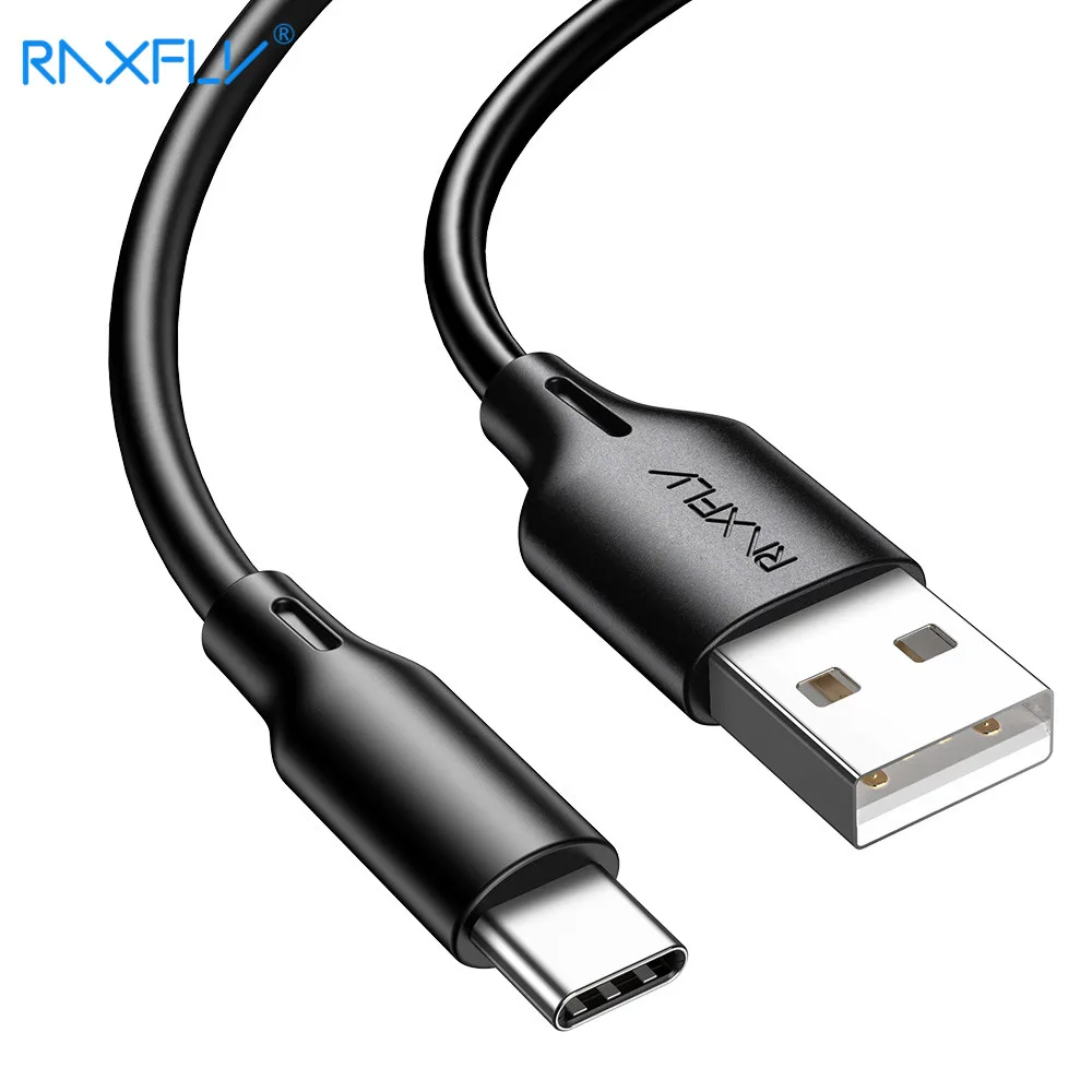 

RAXFLY USB Type C Cable For Samsung S9 S8 Fast Data Sync USB-C Charging Wire Phone USB Charger Cord For Xiaomi Mi9 Redmi Note 7