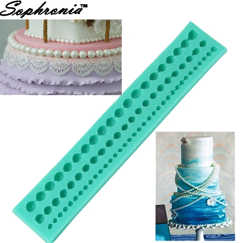 Sugarcraft Silicone Pearl String Mold Beads Baking Mould Cake Decoration Fondant 
