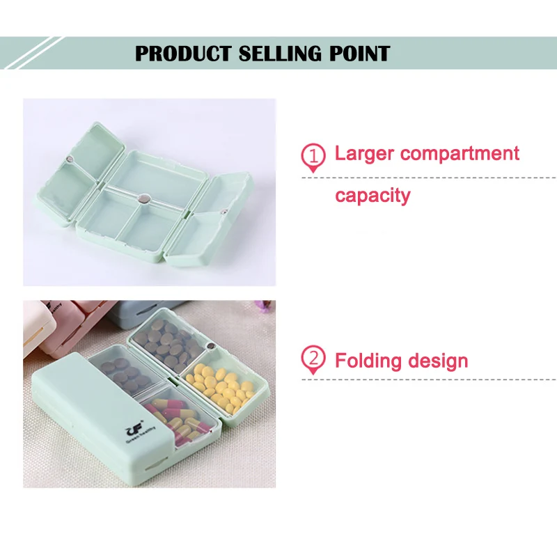 

7 Slots Pills Storage Box Safe Anti-dust Eco-friendly Foldable Portable Pill Supplement Box SDFA88