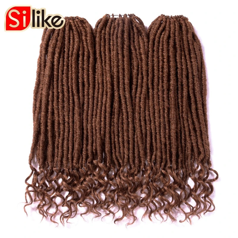 Silike Goddess Faux Locs 14 18 дюймов вязанные крючком косички волосы синтетические косички Наращивание волос 24 стойки/упаковка