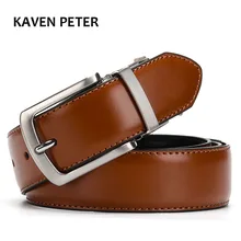 Ceinture réversible en cuir pour hommes, en cuir véritable, pour Jeans, à boucle tournée, de styliste, pour hommes