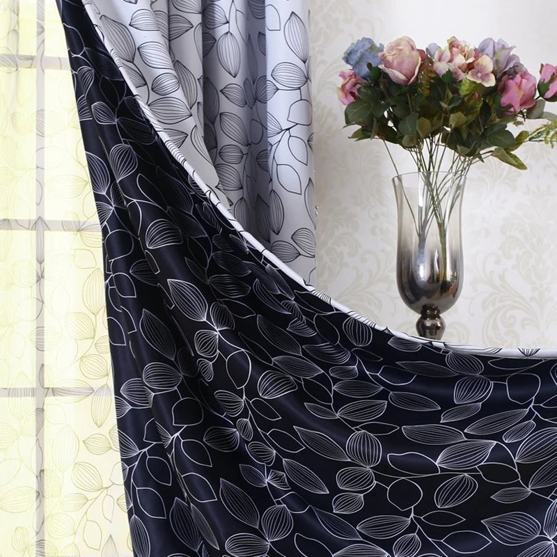 2016 Garden Double Sided Tree Leaf Curtains For Bedding Room High
