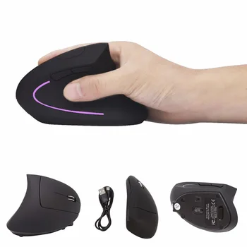 

3200 DPI Breathing LED Light Laser Ergonomic Vertical Optical Wireless Mouse