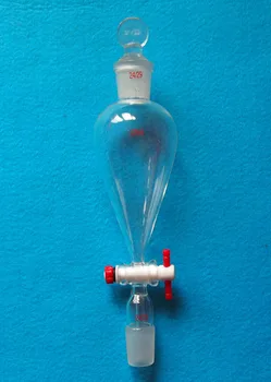 

125ml,24/29,Lab Pyriform Separatory Funnel,PTFE Stopcock,Glass Stopper,Glassware